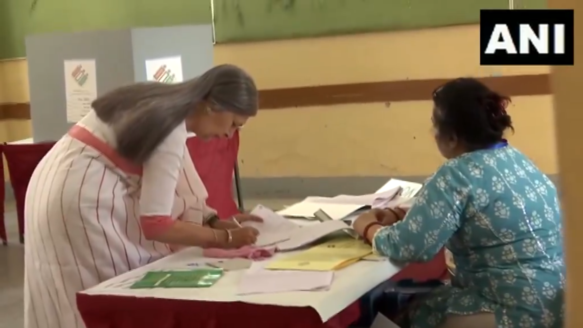 CPI(M) leader Brinda Karat casts her vote at a polling centre in Delhi